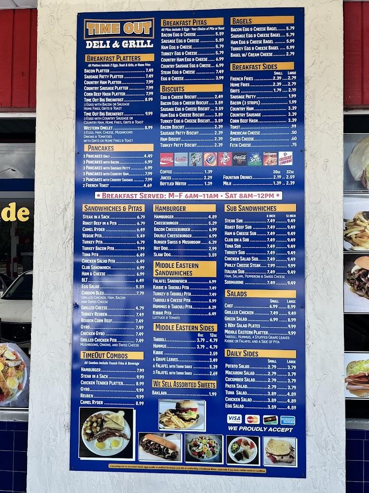 Time Out Deli & Grill Menu image 1
